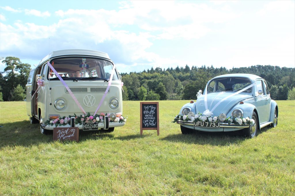 Pearl + Betsie Wedding Camper Van and Beetle Wedding Car